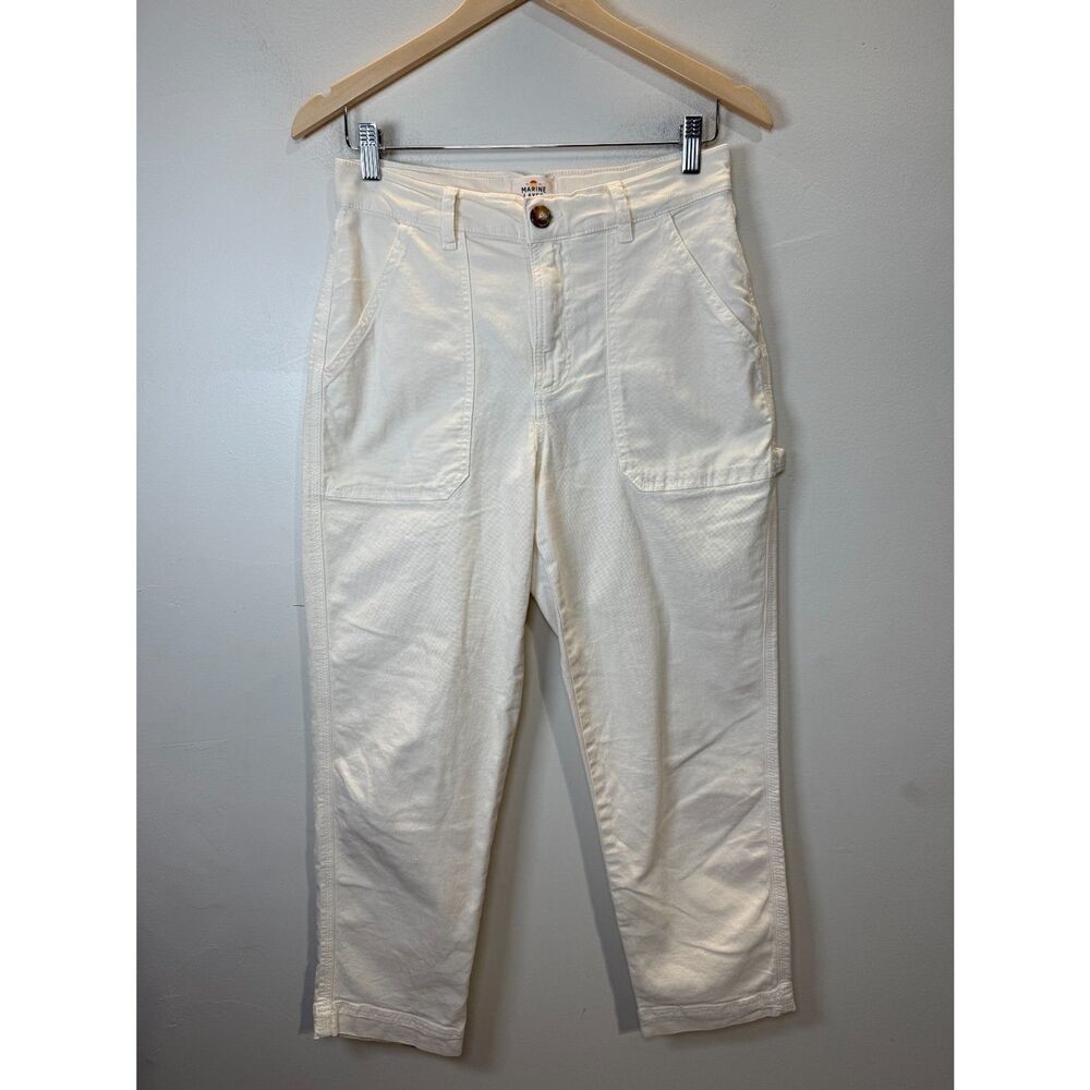 Marine Layer Women's Size 2 Cream Casual Pants Utility Straight Leg